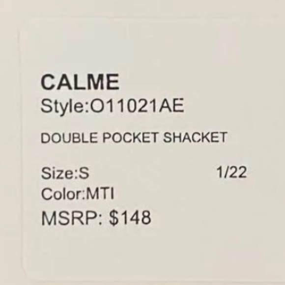 NWT Johnny Was Calme double pocket cotton Shacket blue and gray size S - Picture 4 of 4